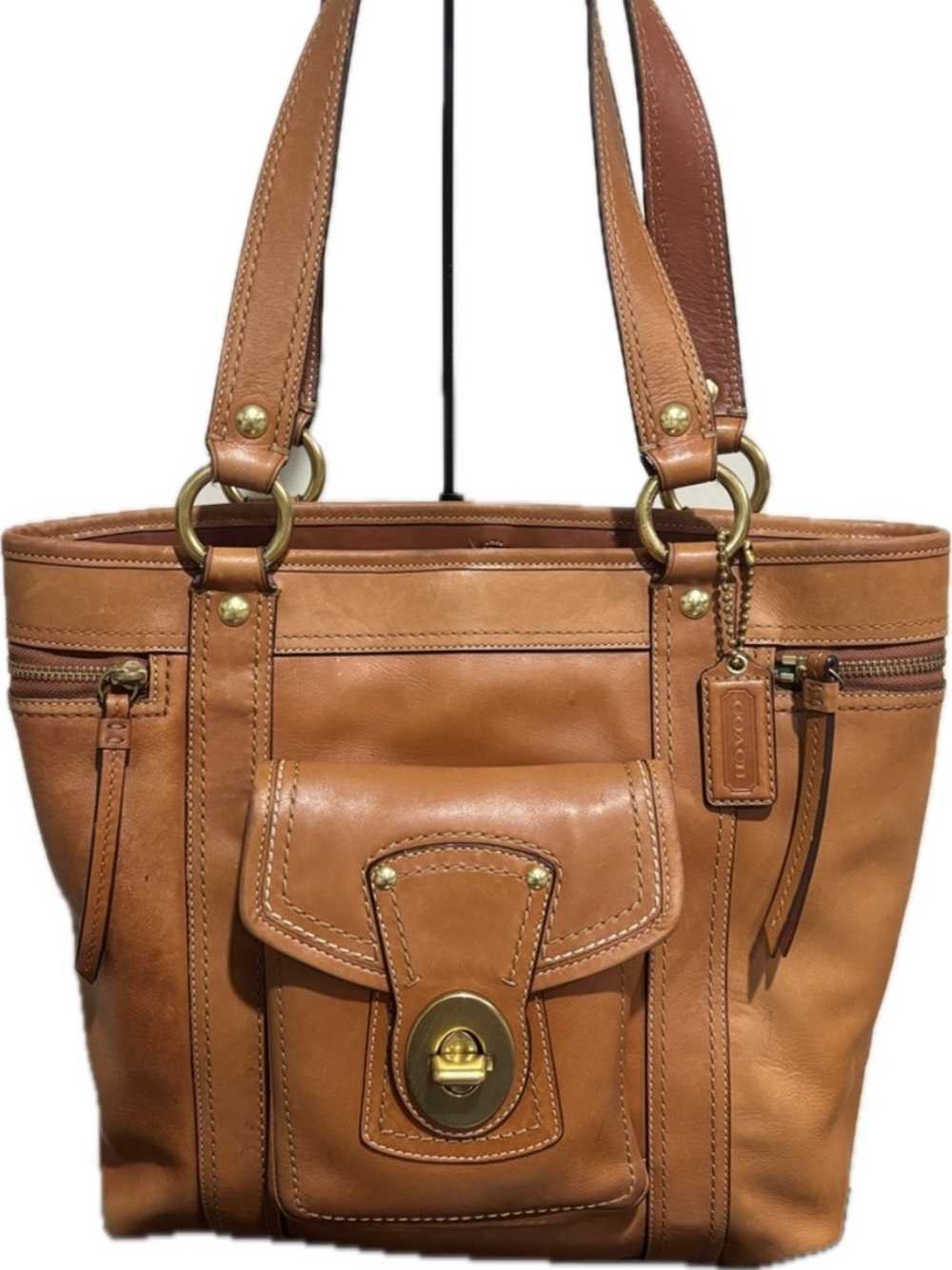 Vintage Coach 65th Anniversary Gigi Tote Whiskey Leather 11131